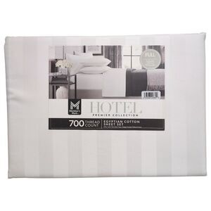 Arctic White - Member's Mark Striped Egyptian Cotton 6pc Sheet Set, 700 Thread C